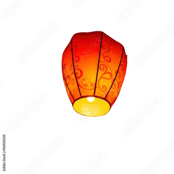 Fototapeta red lantern with transparent background PNG and JPEG image