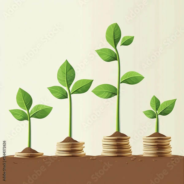 Fototapeta Financial Growth Investment and Earnings  made with generative AI