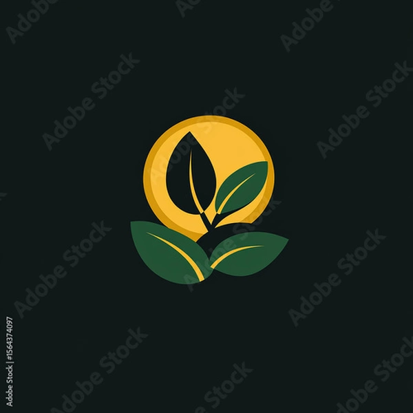 Fototapeta green leaf vector illustration made with generative AI