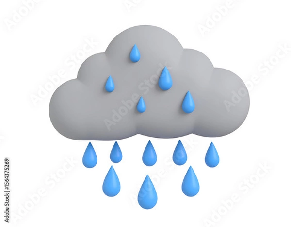 Obraz 3D Rainy Cloud Illustration