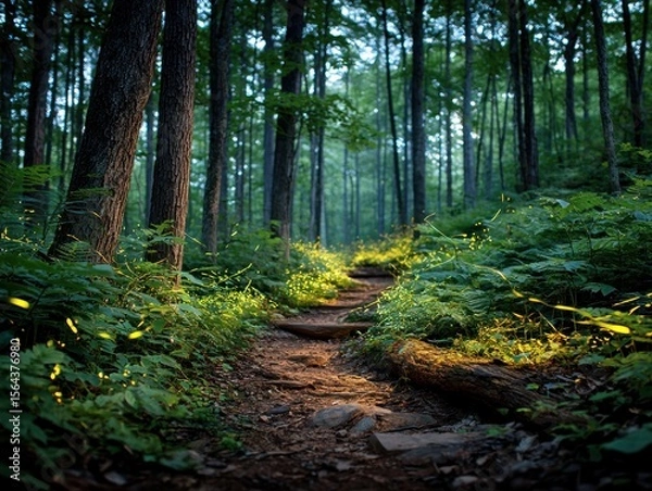 Fototapeta Forest path at twilight