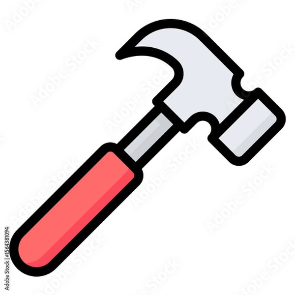 Fototapeta Hammer Icon, Filled Line style icon vector illustration, Suitable for website, mobile app, print, presentation, infographic and any other project.