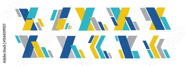 Fototapeta Abstract geometric shapes pattern elements collection