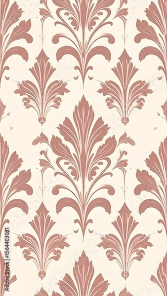 Fototapeta Ornate Floral Pattern in Beige and Brown Repeating Design