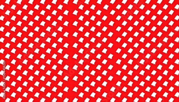 Fototapeta Red Background with a Repeating White Brushstroke Pattern Creating a Modern Abstract Design