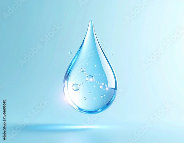 Obraz water drops on blue background