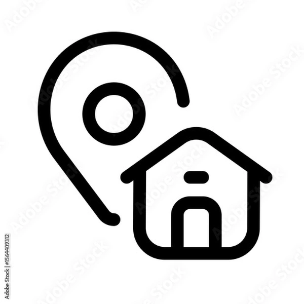Obraz home location icon with line style, perfect for user interface projects