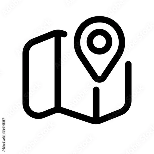 Fototapeta maps location icon with line style, perfect for user interface projects
