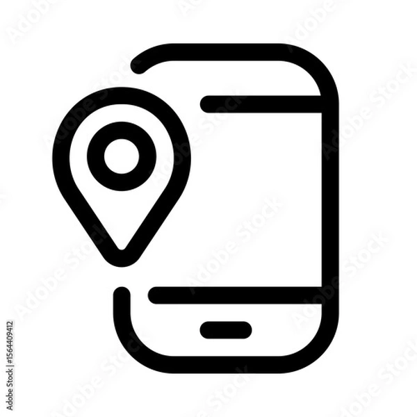 Fototapeta mobile maps icon with line style, perfect for user interface projects