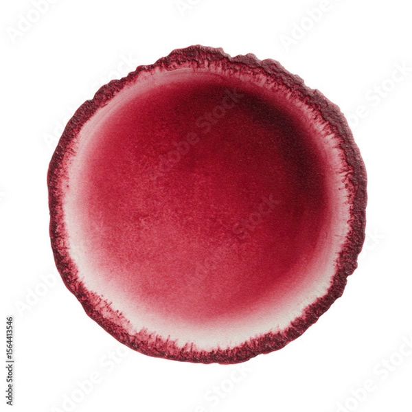 Obraz Top Down View of a Single Grainy Red Circular Object on Transparent Backdrop Photorealistic