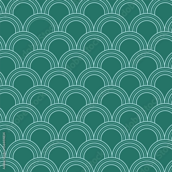 Fototapeta Seamless pattern with circles in retro style
