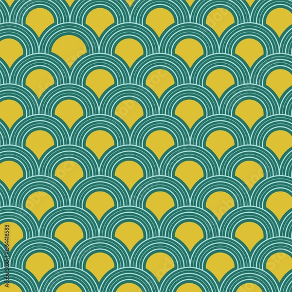 Fototapeta Seamless pattern with waves. Vector illustration
