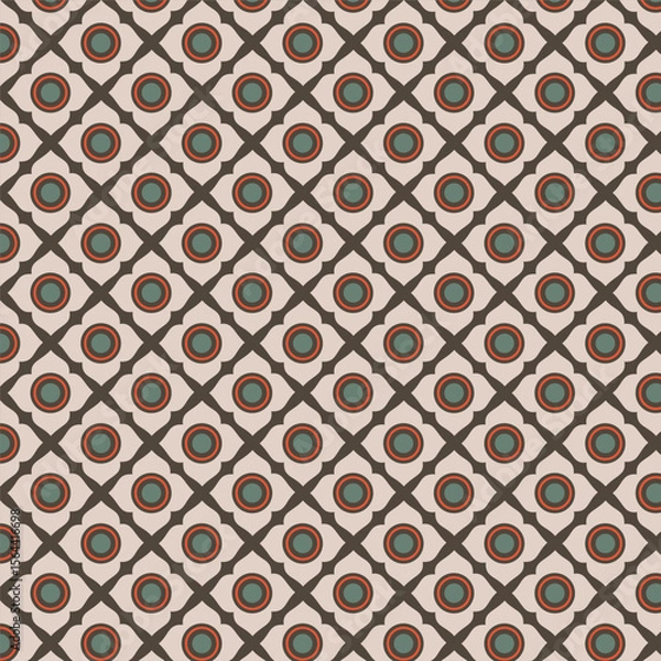 Fototapeta Repeating geometric background with circles pattern

