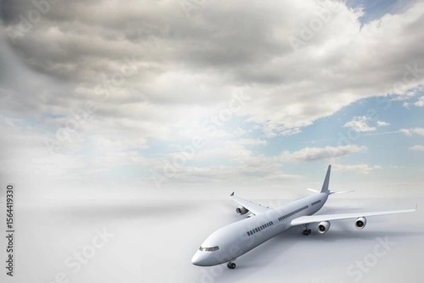 Obraz 3D plane standing on white ground