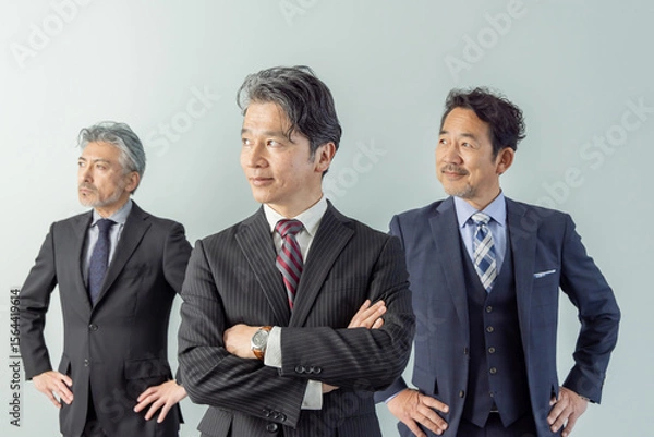 Fototapeta ハイクラスミドルエイジ男性ビジネスパーソンのグループ