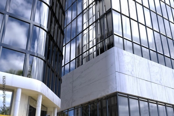 Obraz Low angle view of glass building