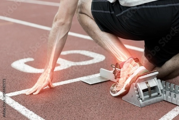 Obraz Runner experiencing wrist and ankle pain