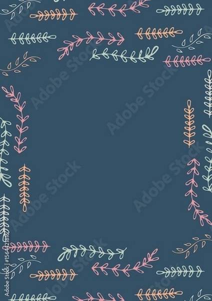 Fototapeta Abstract background of multi colored leaf frame
