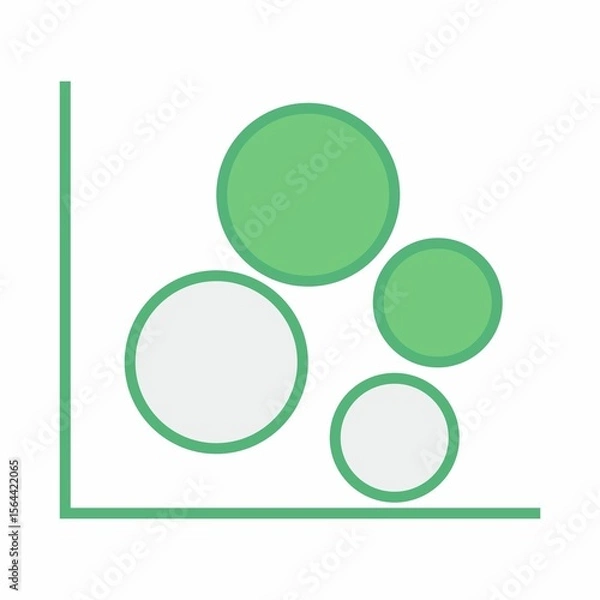 Obraz Close-up of green graph with circles