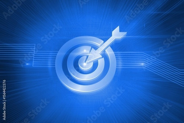 Obraz Shiny target on blue background