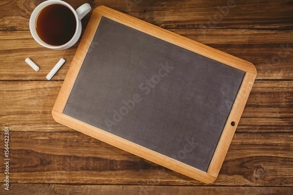Fototapeta Composite image of chalkboard with coffee mug