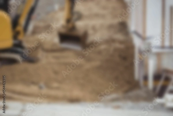 Obraz Bulldozer removing mud at construction site
