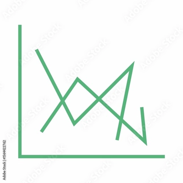 Obraz Digital composite of green line graph