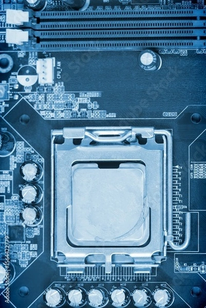 Fototapeta Computer chip in circuit board