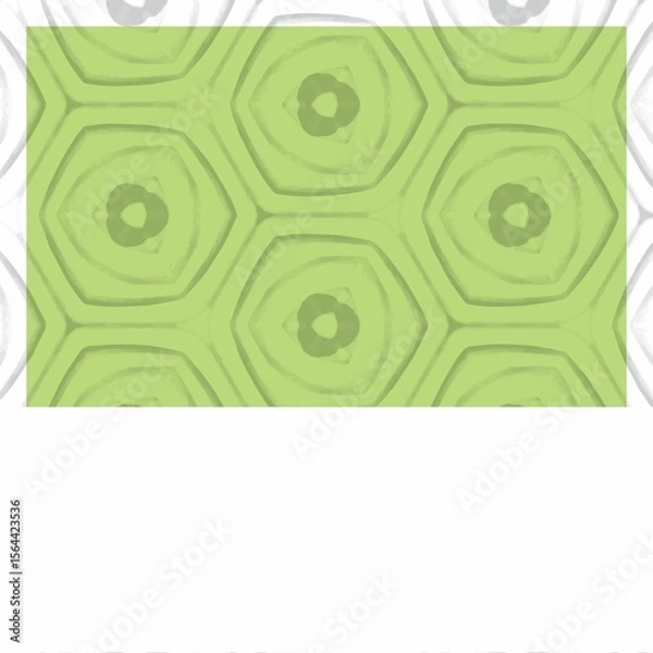 Fototapeta Composition of green frame and white shapes on white background