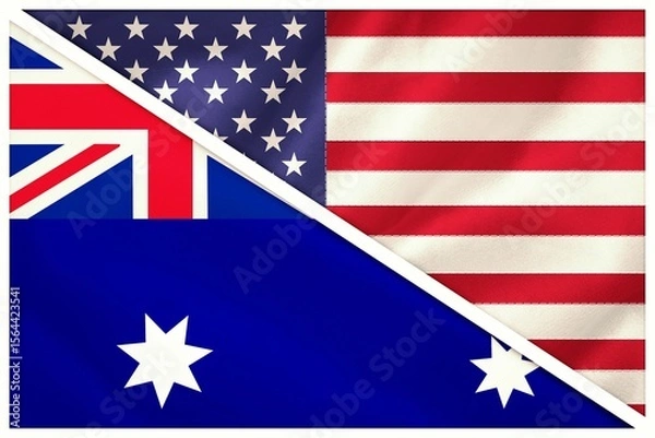 Obraz Flags of Australia and America