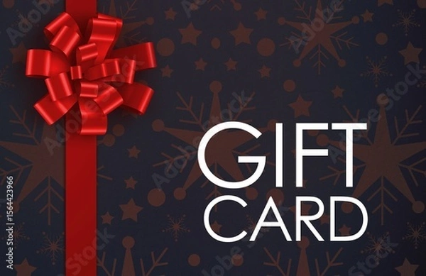Obraz Gift card with festive bow