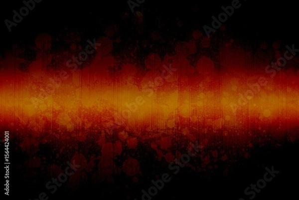 Fototapeta Glowing orange red band is stretching across abstract digital art environment with grunge splatter