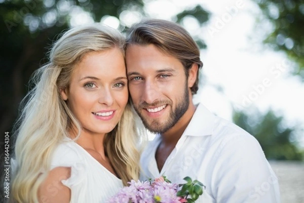Obraz Couple smiling at the camera