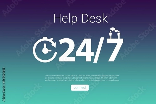 Obraz Icons with help desk text