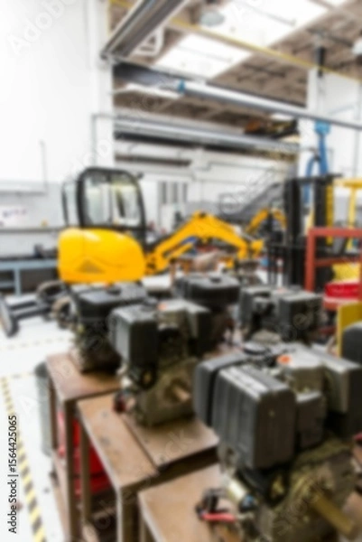 Obraz Defocused image of machinery and crane