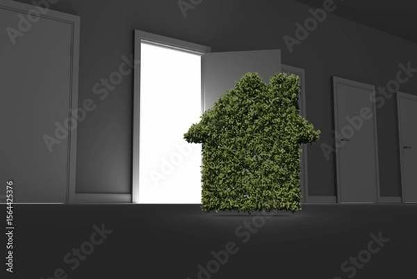 Obraz Home of topiary against row of door