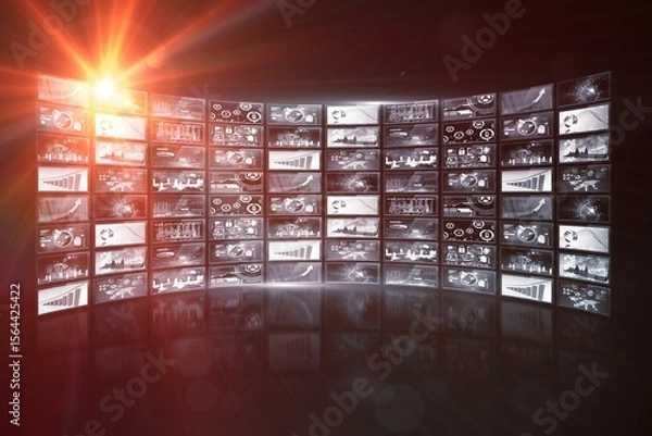 Obraz Digital composite image of various computer screens
