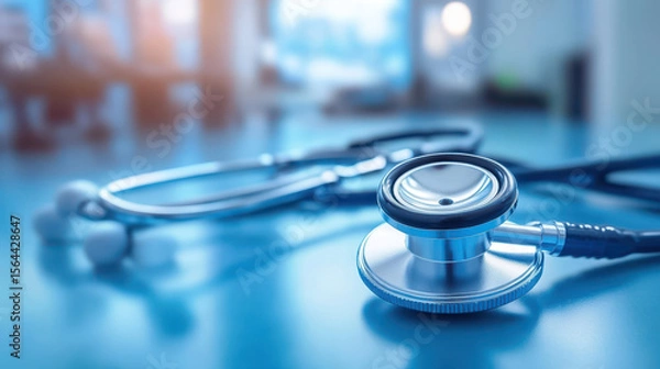 Fototapeta Medical stethoscope. Medical equipment