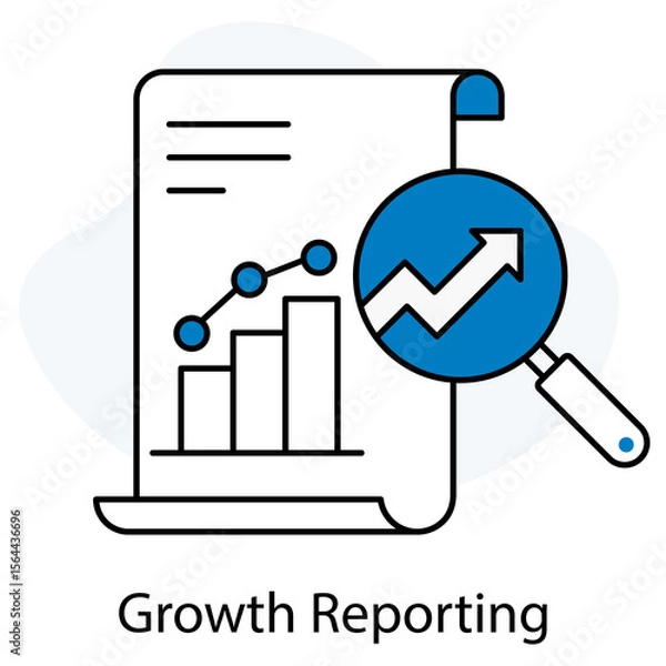 Fototapeta Growth Reporting icon, Tracking Success Unleashing Insights with Growth Reporting, Data-Driven Decisions Visualizing Business Growth Effectively