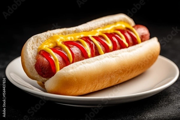 Obraz Classic Hot Dog , processed food , Generative AI