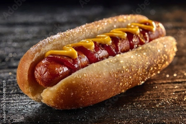Obraz Classic Hot Dog , processed food , Generative AI