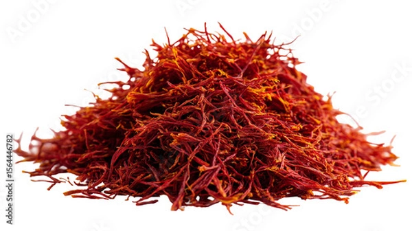 Obraz saffron isolated on white background ,, saffron background, saffron texture, saffron strands, organic saffron, pure saffron, dried saffron, premium saffron, natural saffron, 