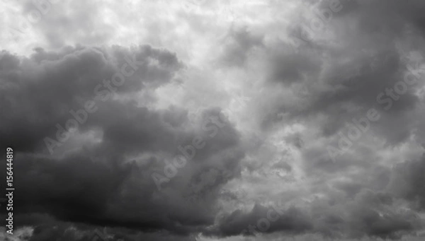 Fototapeta Cloudy overcast sky. Clouds flying over horizon, cloudscape.
