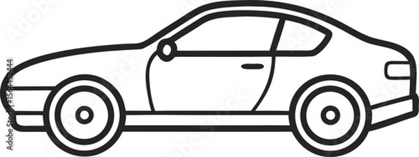 Obraz Hatchback Car Vector Icon in Flat Minimal Style for Automotive and App Design