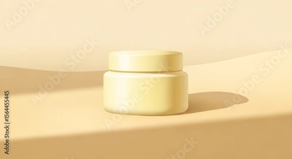 Obraz Cream jar mockup on a light beige surface.