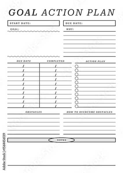 Obraz Goal Action Planner Template Pages