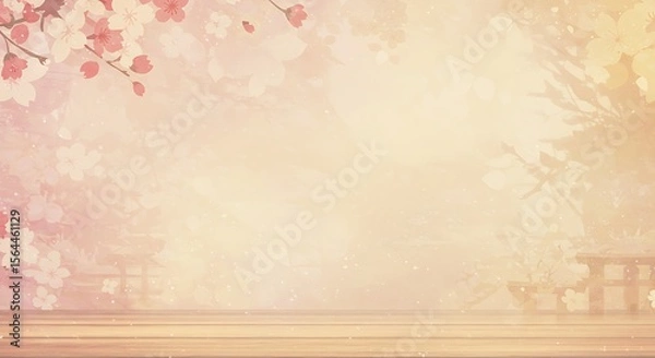 Obraz Delicate cherry blossoms and a tranquil scene.