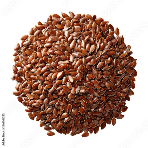 Fototapeta Top View of Flax Seeds Heap Isolated on Transparent Background