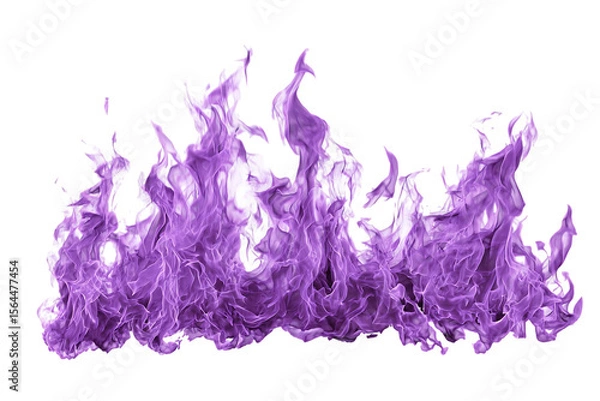 Obraz Purple fire flames isolated on black background