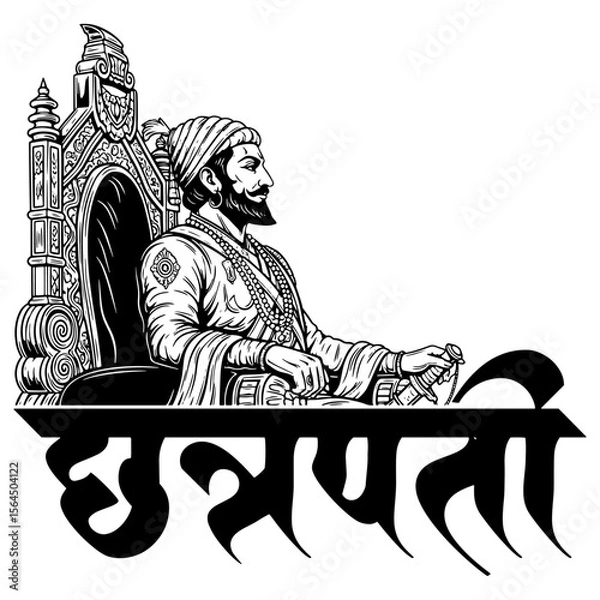 Obraz Chhatrapati Shivaji Maharaj Vector Design